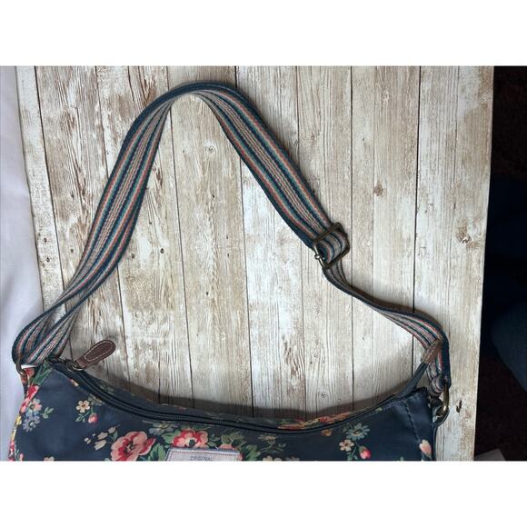 Cath Kidston Crossbody Bag NAVY BLUE Floral Matt Oil Cloth - Picture 12 of 16